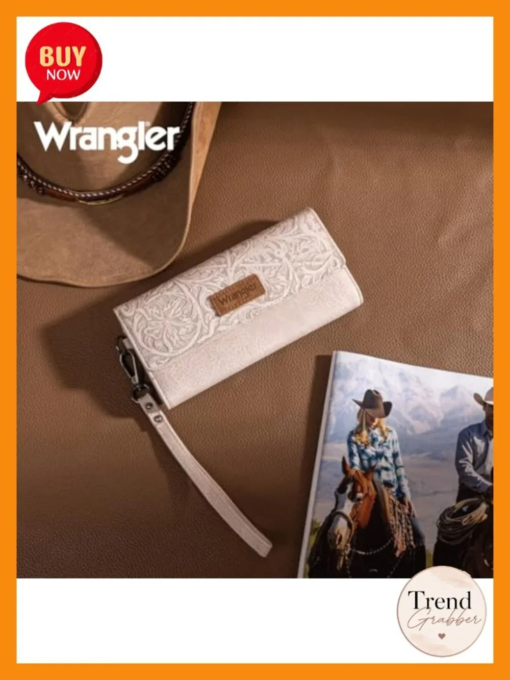 RFID Blocking Tri-Fold Wristlet Wallet with Coin Pocket 13 Card Slots